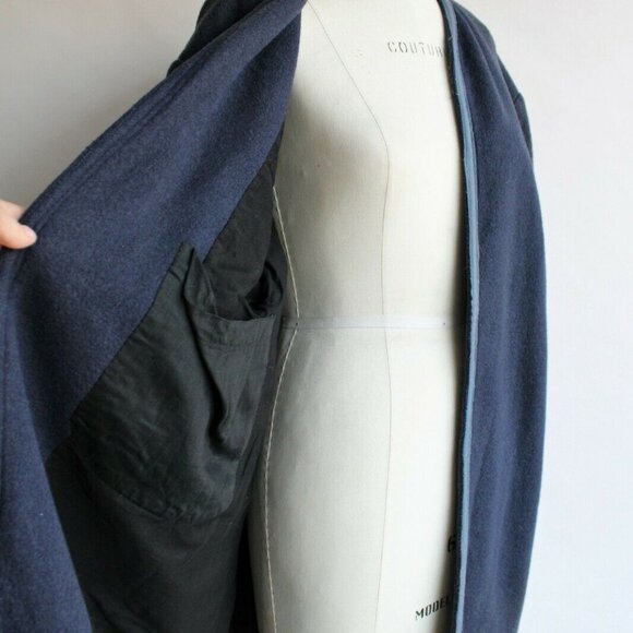 Vintage 1940s Movie Costume Coat, Navy Blue Wool, Hollywood Memorabilia - Picture 6 of 13